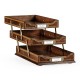 Victorian Style Mahogany Triple Letter Tray