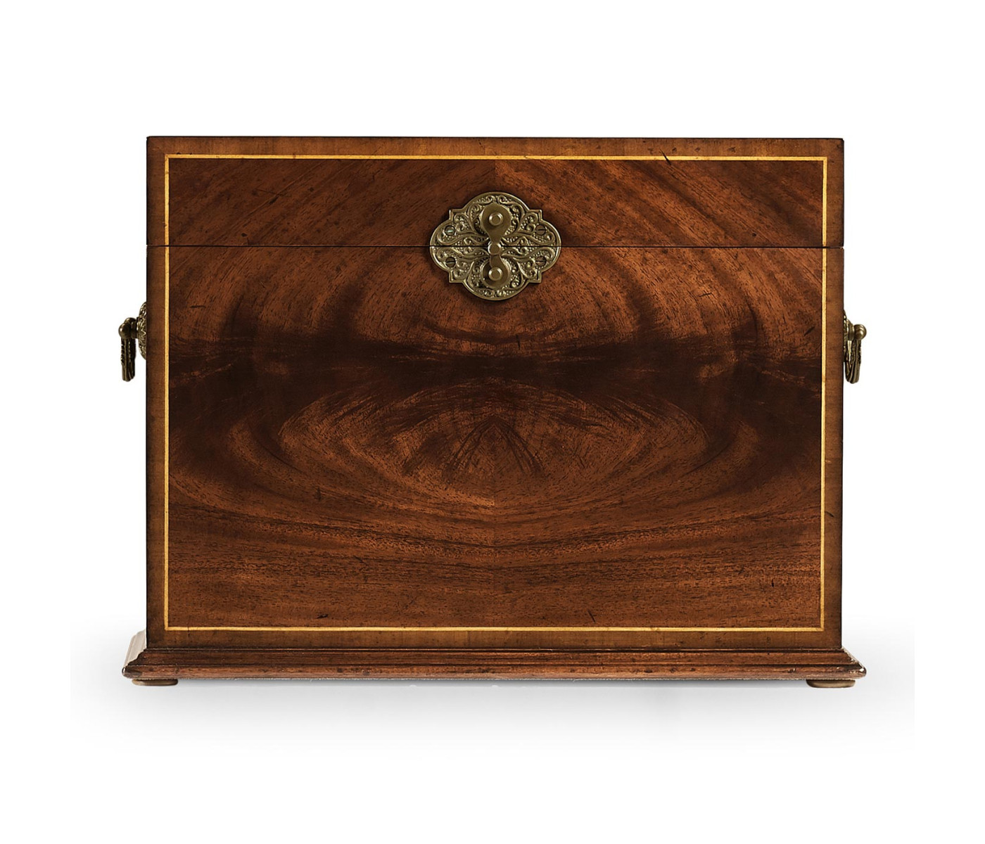 Tall Square Crotch Mahogany Jewellery Box