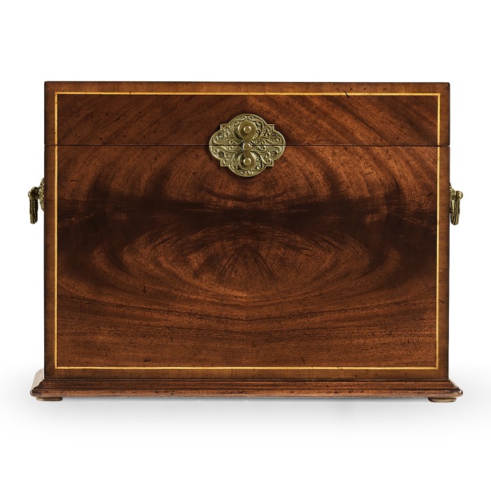 Tall Square Crotch Mahogany Jewellery Box