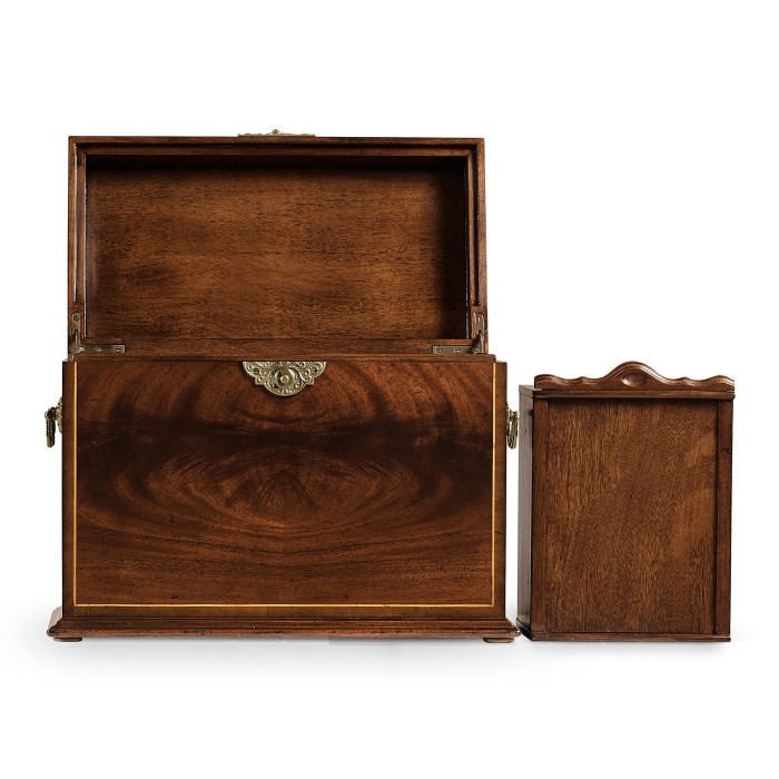 Tall Square Crotch Mahogany Jewellery Box