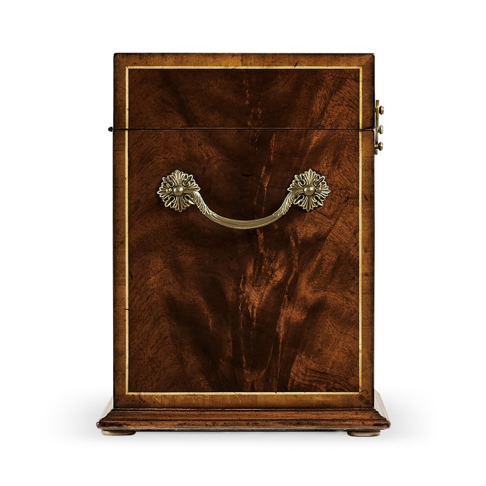 Tall Square Crotch Mahogany Jewellery Box