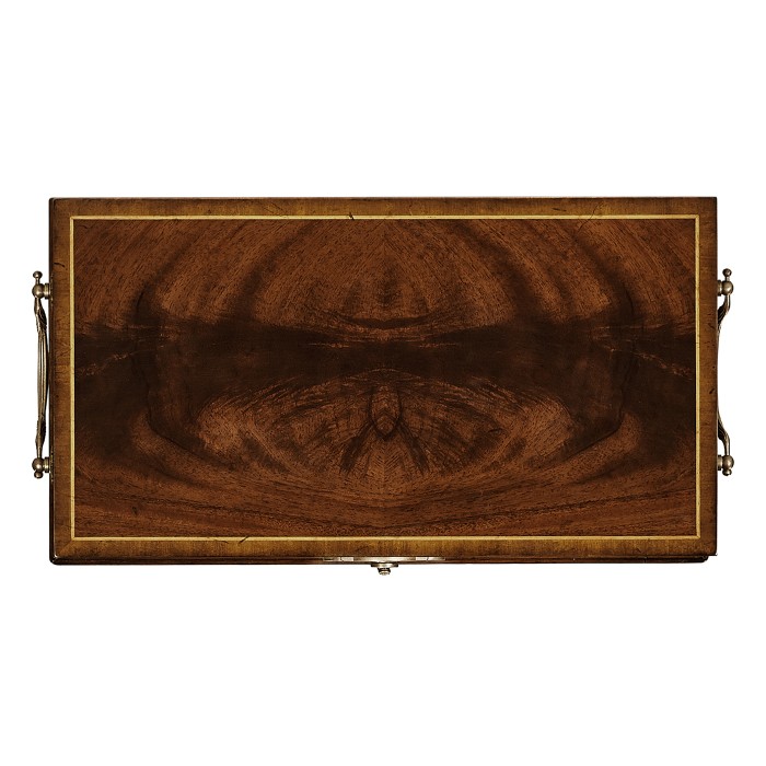 Tall Square Crotch Mahogany Jewellery Box