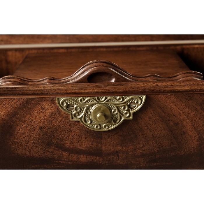 Tall Square Crotch Mahogany Jewellery Box