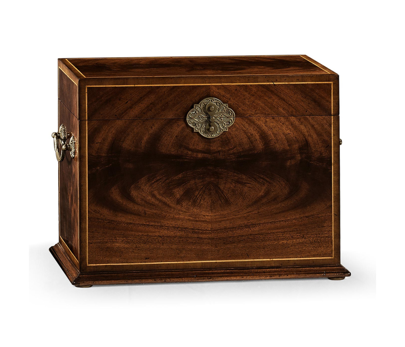 Tall Square Crotch Mahogany Jewellery Box