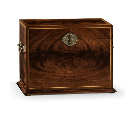 Tall Square Crotch Mahogany Jewellery Box