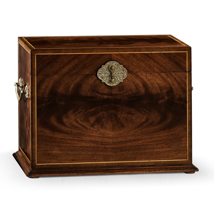 Tall Square Crotch Mahogany Jewellery Box
