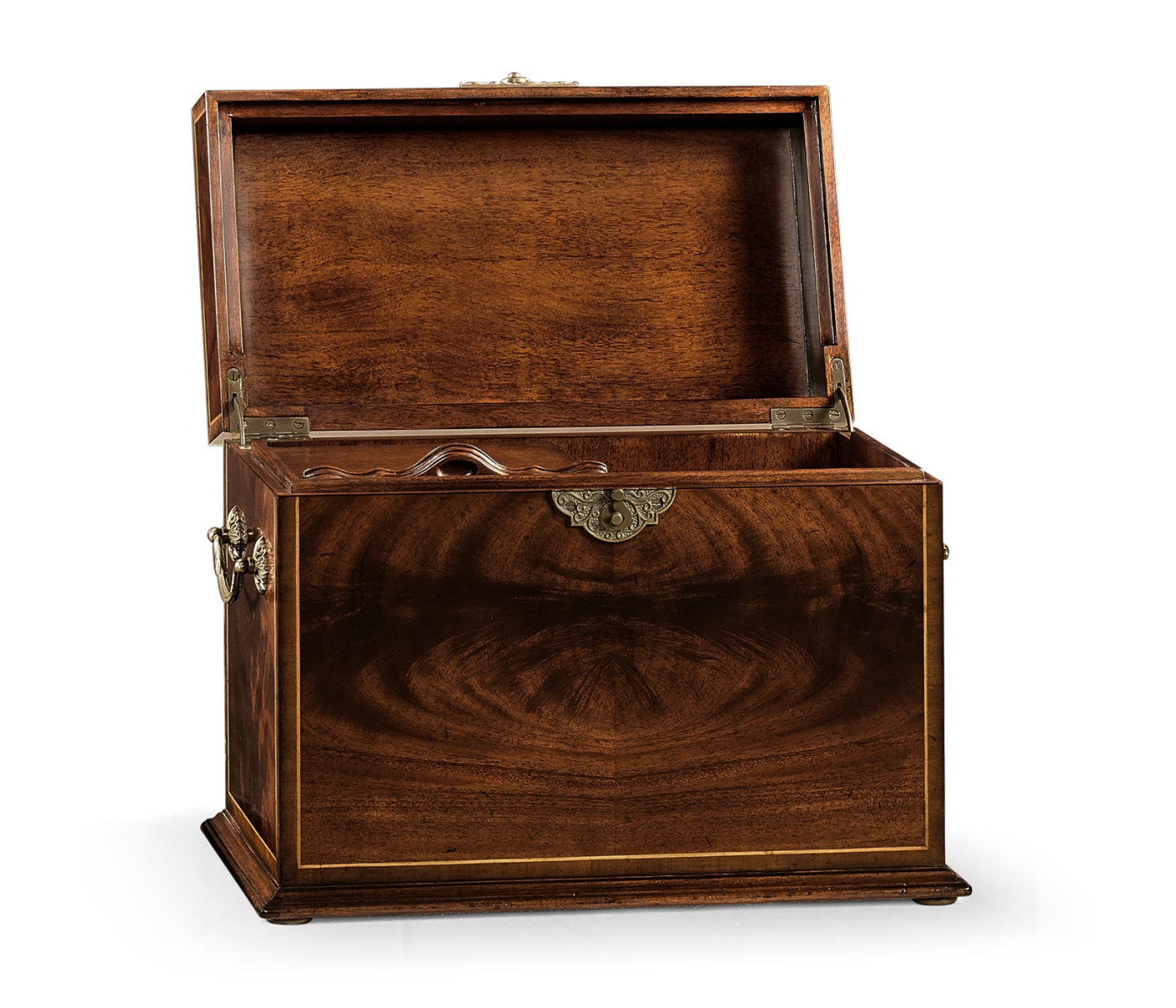 Tall Square Crotch Mahogany Jewellery Box