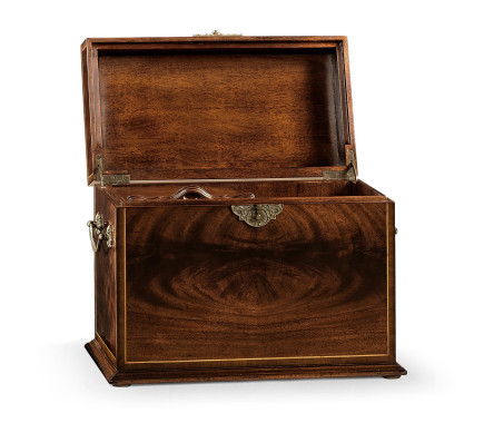 Tall Square Crotch Mahogany Jewellery Box
