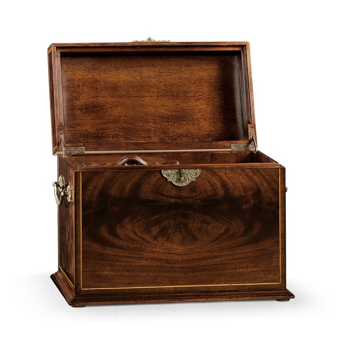 Tall Square Crotch Mahogany Jewellery Box