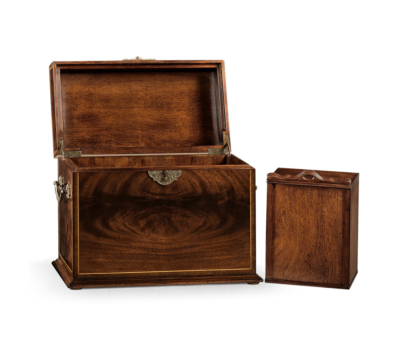 Tall Square Crotch Mahogany Jewellery Box