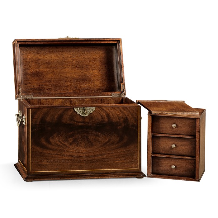 Tall Square Crotch Mahogany Jewellery Box