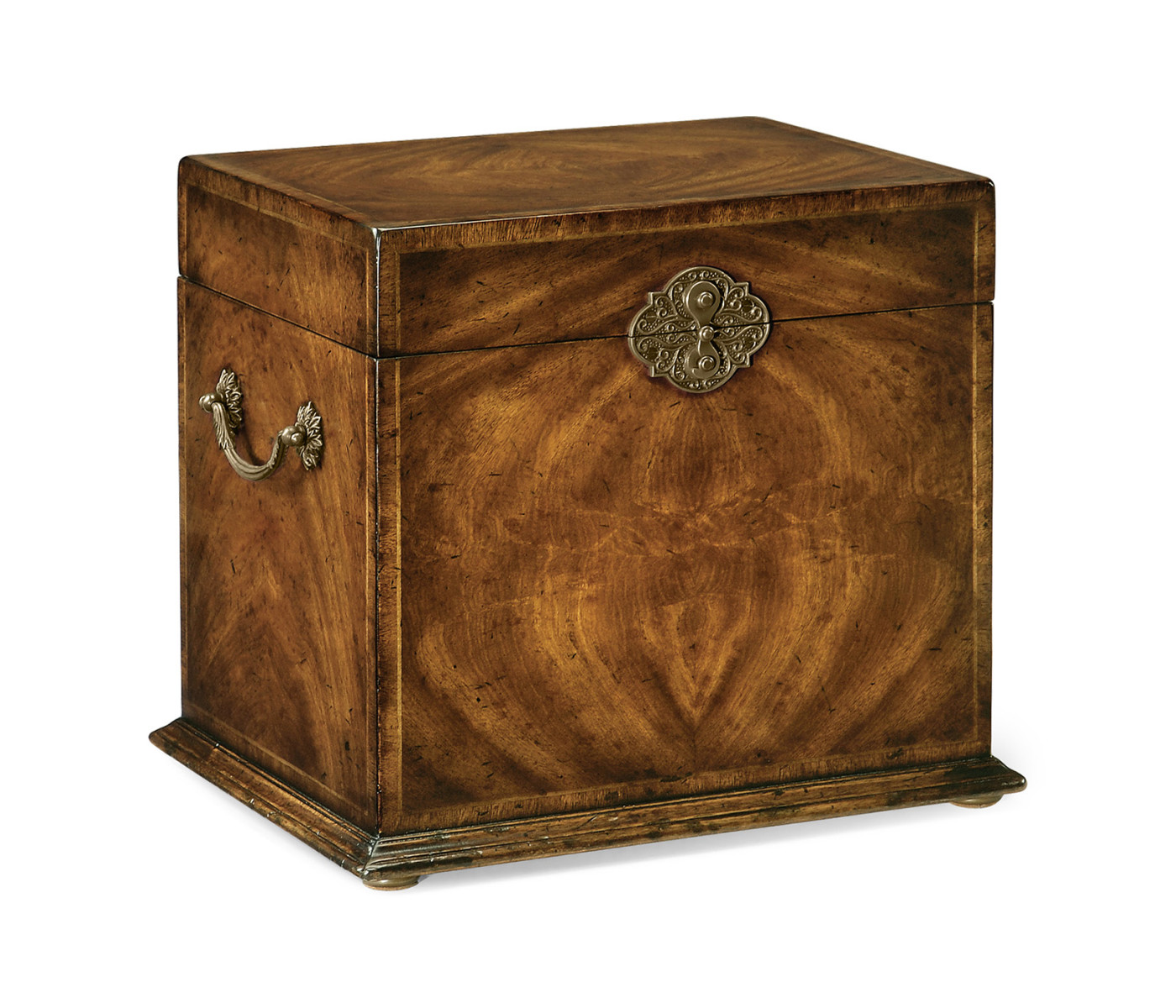Tall Square Crotch Walnut Jewellery Box