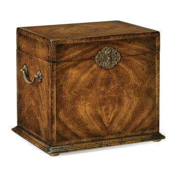 Tall Square Crotch Walnut Jewellery Box