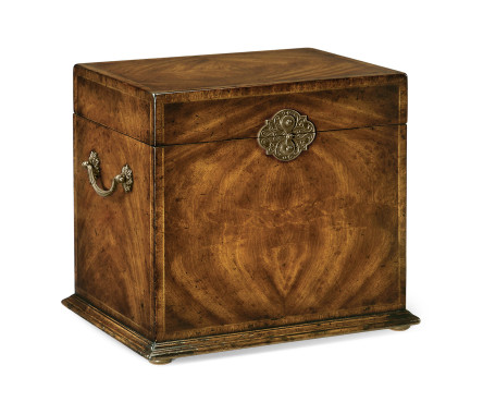 Tall Square Crotch Walnut Jewellery Box