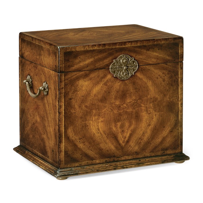 Tall Square Crotch Walnut Jewellery Box