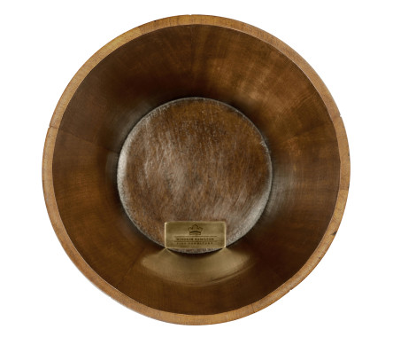 Round Tapering Dark Walnut Peat Bucket Style Waste Basket