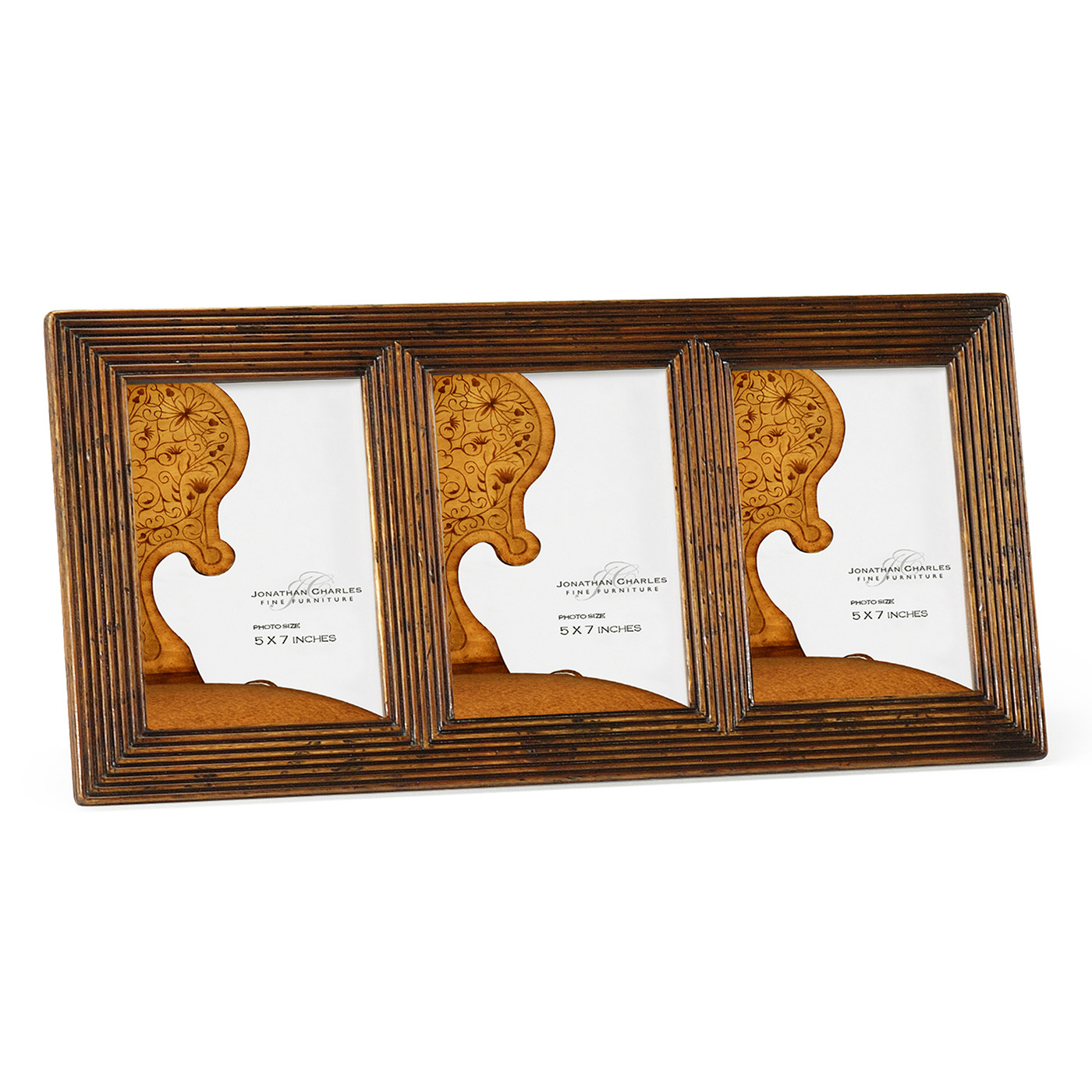 Triple Walnut Ribbed Picture Frame (5