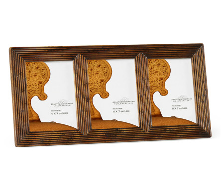 Triple Walnut Ribbed Picture Frame (5