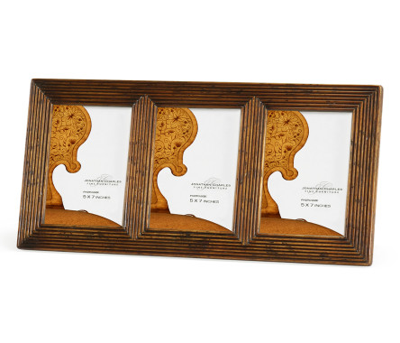 Triple Walnut Ribbed Picture Frame (5