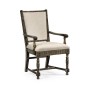 Distressed Country Dark Driftwood Arm Chair