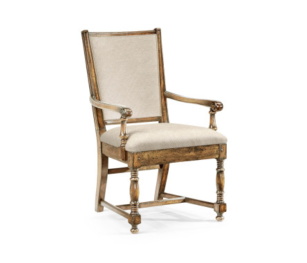 Distressed Country Medium Driftwood Arm Chair