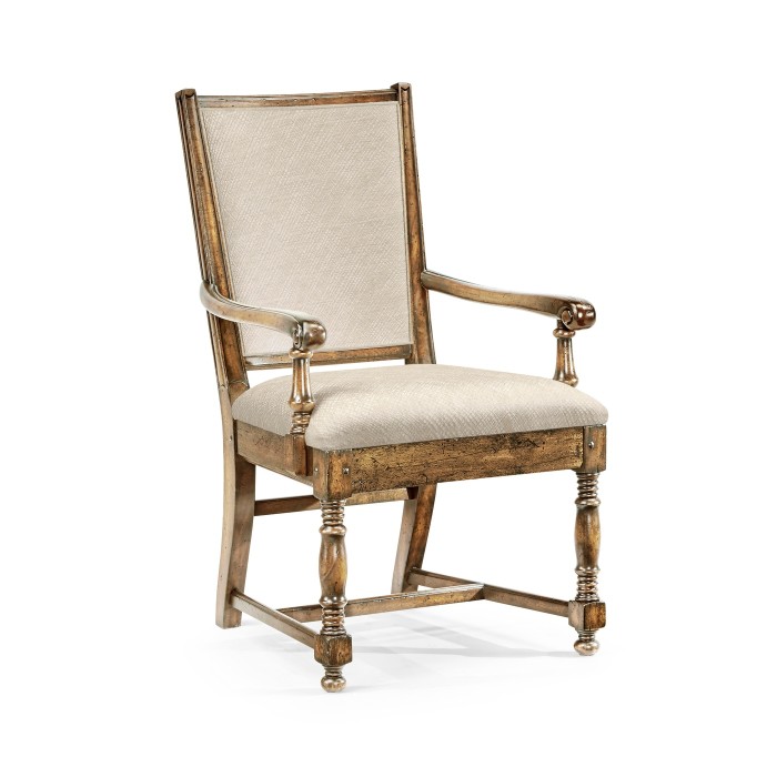 Distressed Country Medium Driftwood Arm Chair