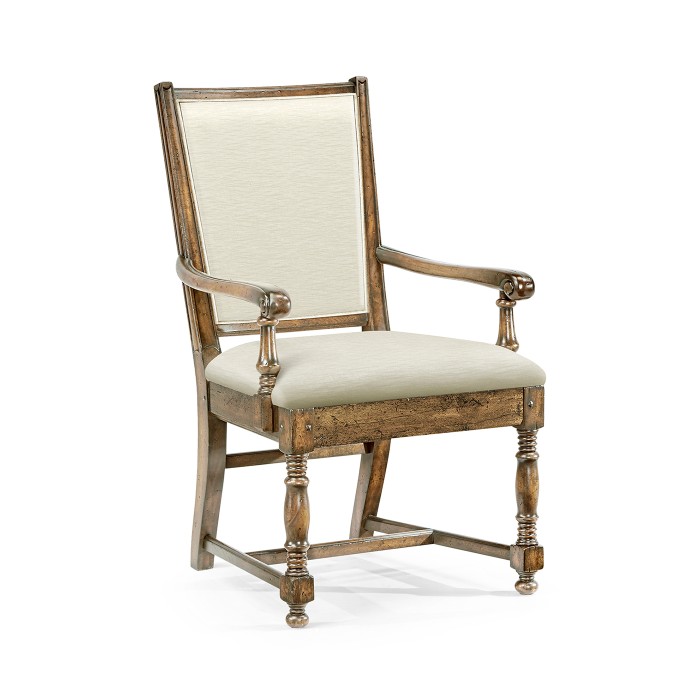 Distressed Country Medium Driftwood Arm Chair