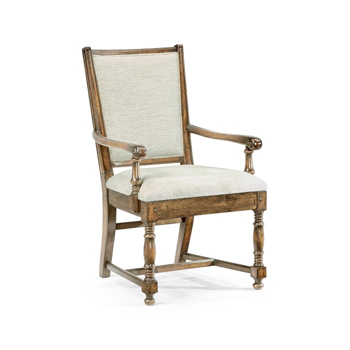 Distressed Country Medium Driftwood Arm Chair