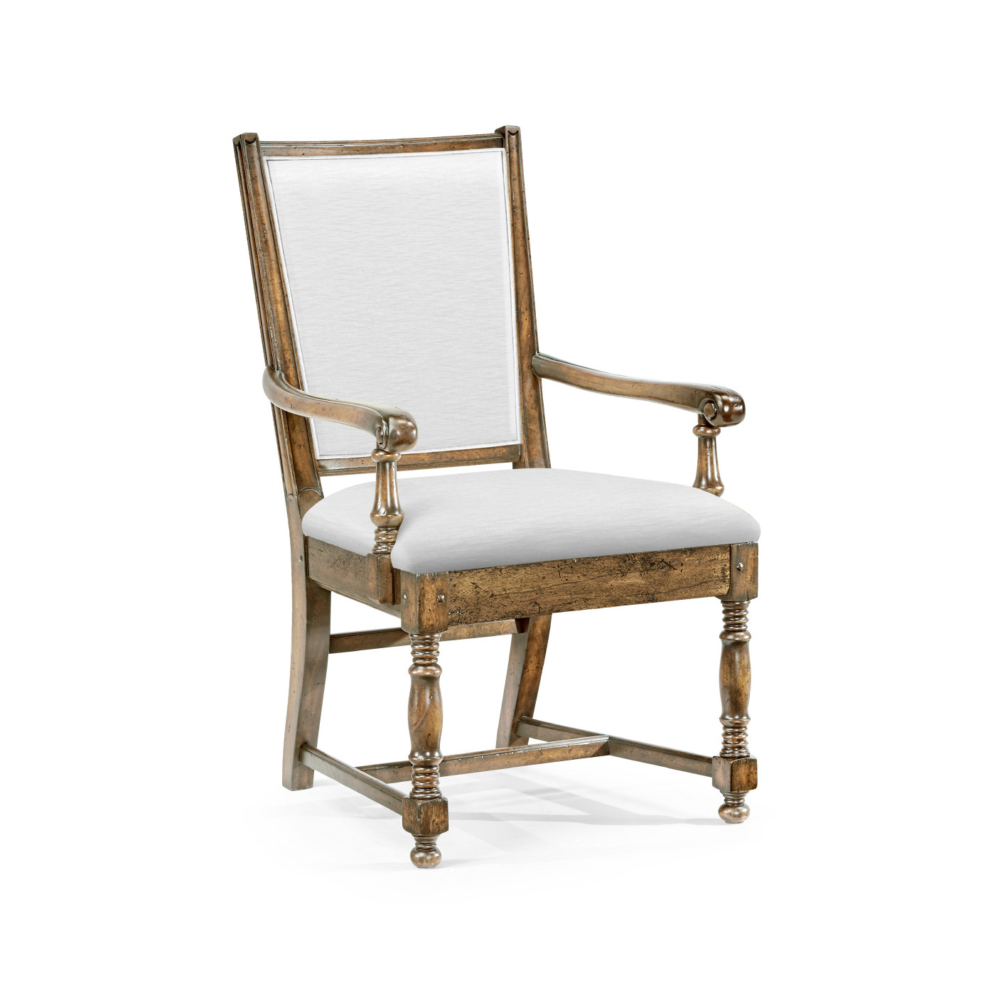 Distressed Country Medium Driftwood Arm Chair