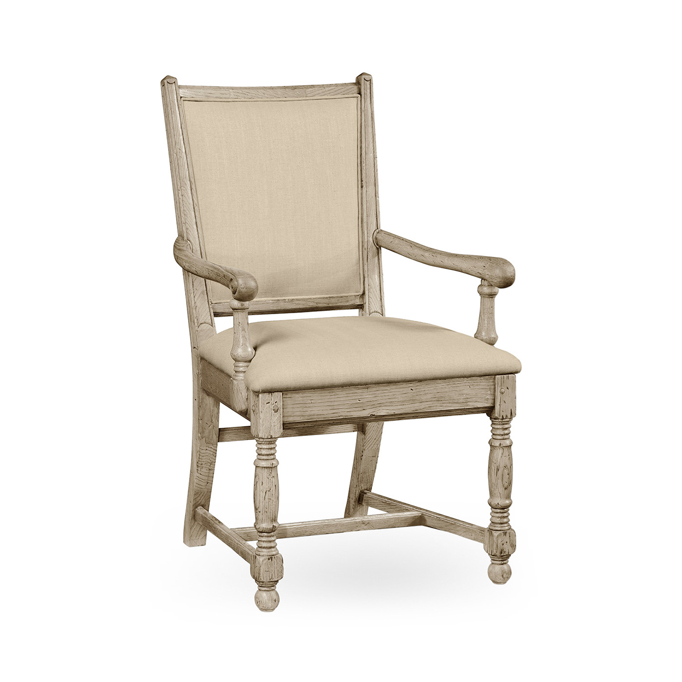 Distressed Grey Oak Country Arm Chair