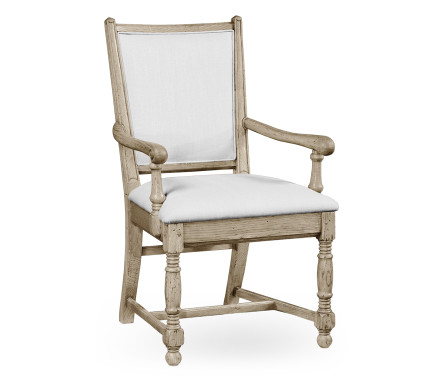 Distressed Grey Oak Country Arm Chair