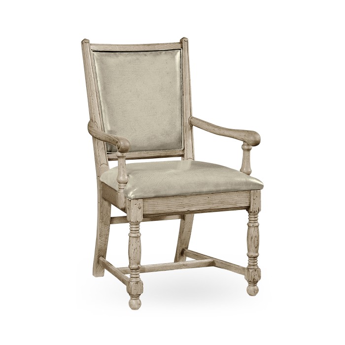 Distressed Grey Oak Country Arm Chair