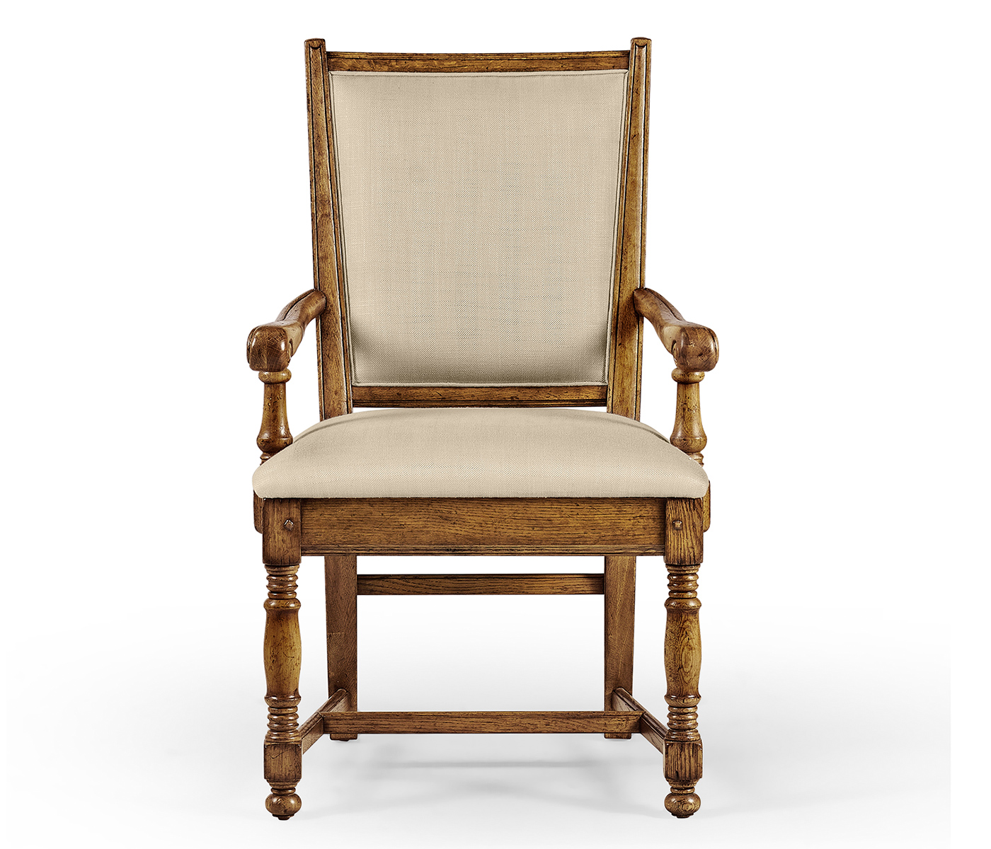 Distressed Light Brown Chestnut Country Arm Chair