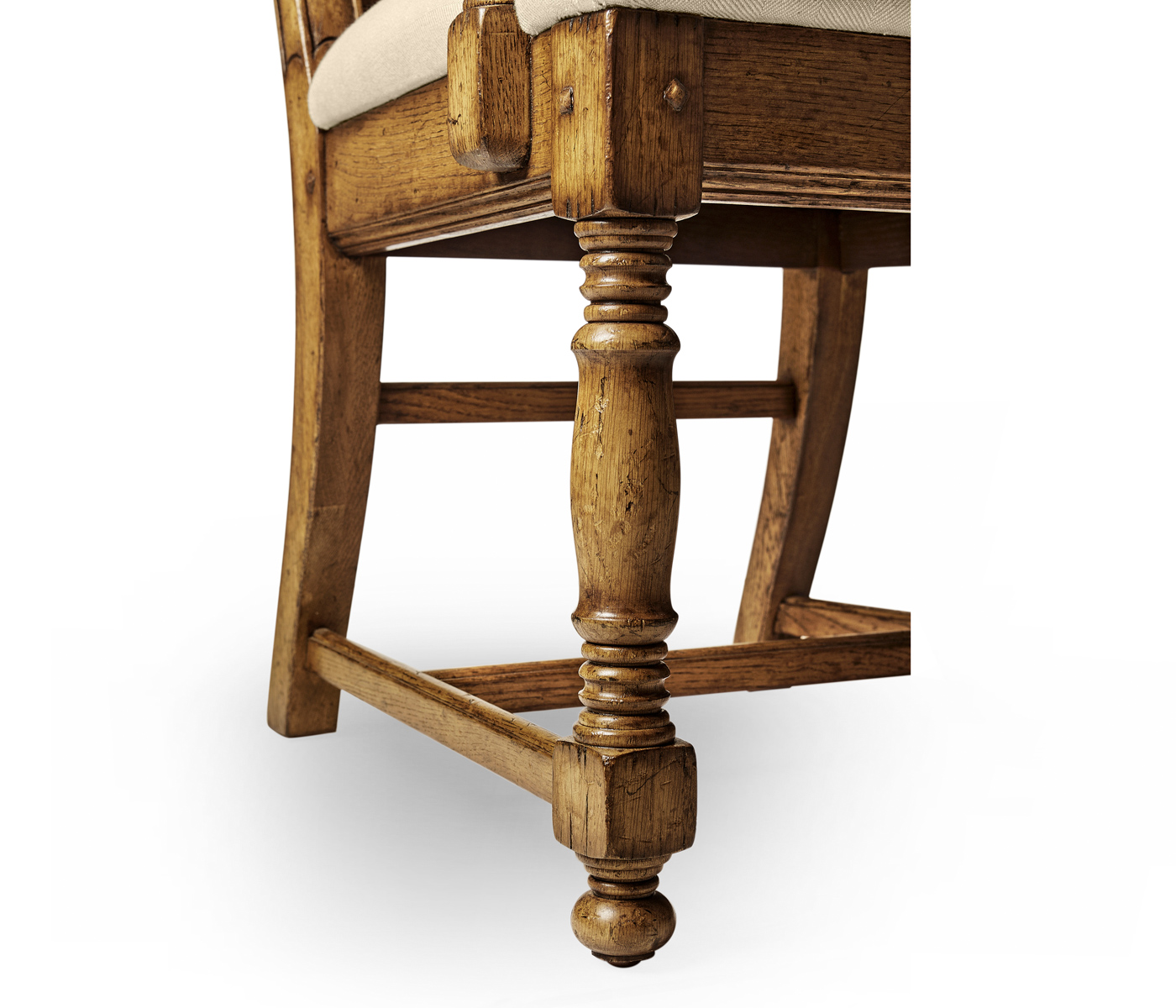 Distressed Light Brown Chestnut Country Arm Chair