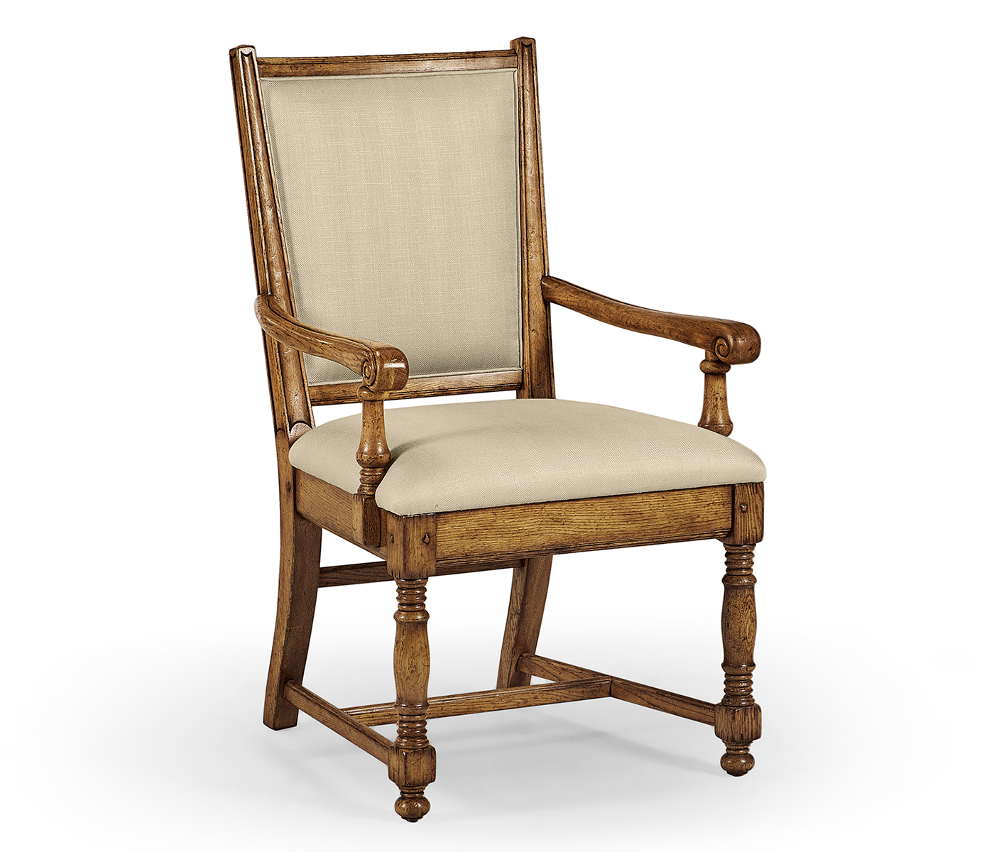 Distressed Light Brown Chestnut Country Arm Chair