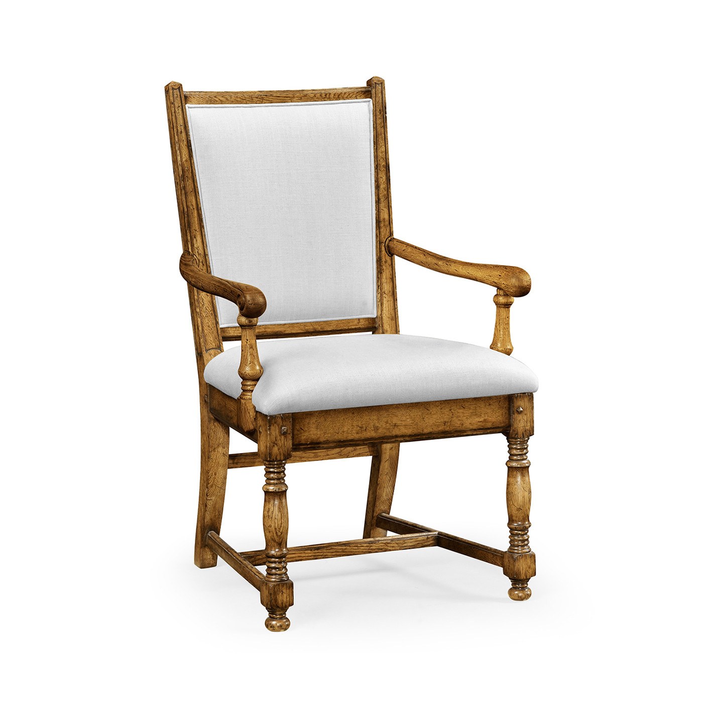 Distressed Light Brown Chestnut Country Arm Chair