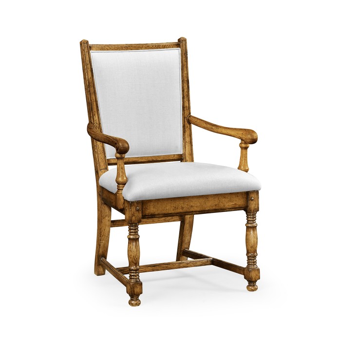 Distressed Light Brown Chestnut Country Arm Chair