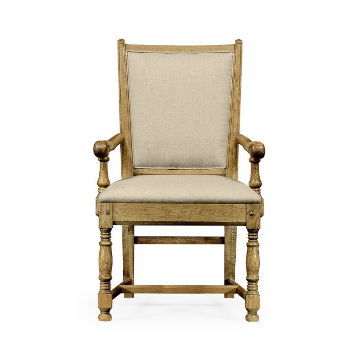 Distressed Natural Oak Country Arm Chair