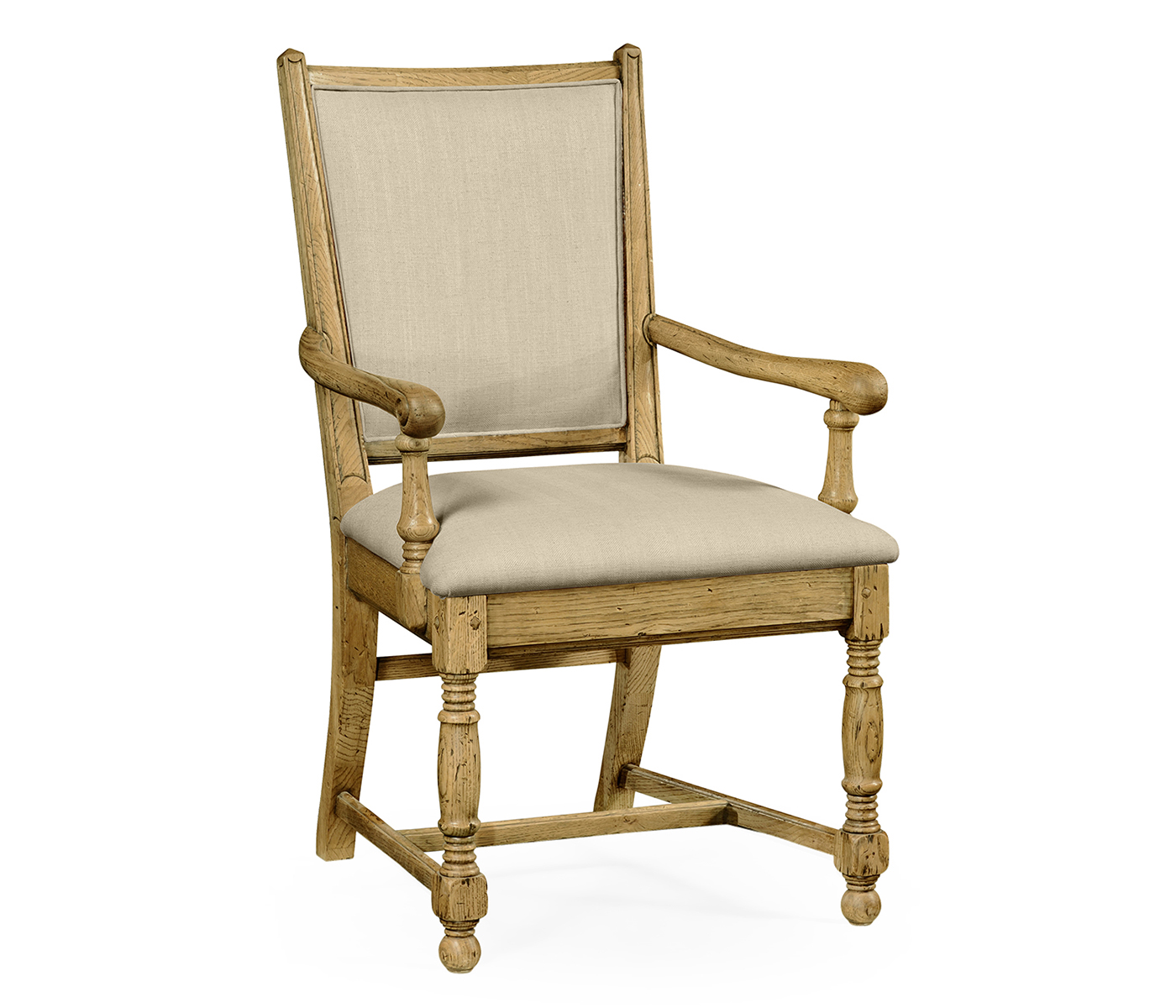 Distressed Natural Oak Country Arm Chair