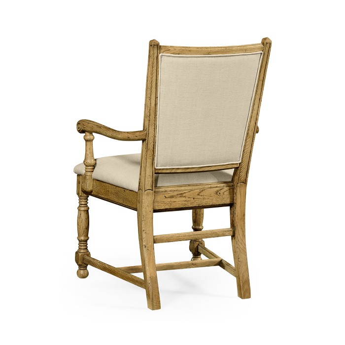 Distressed Natural Oak Country Arm Chair