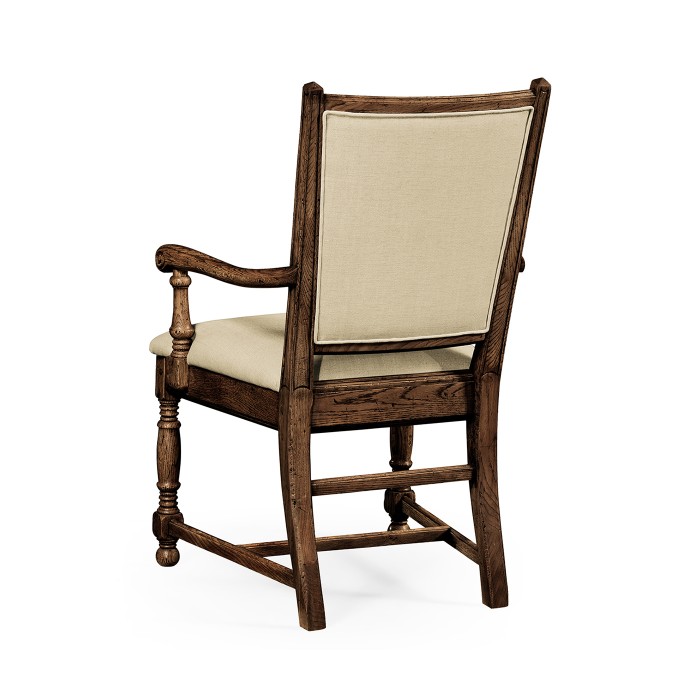 Distressed Dark Oak Country Arm Chair