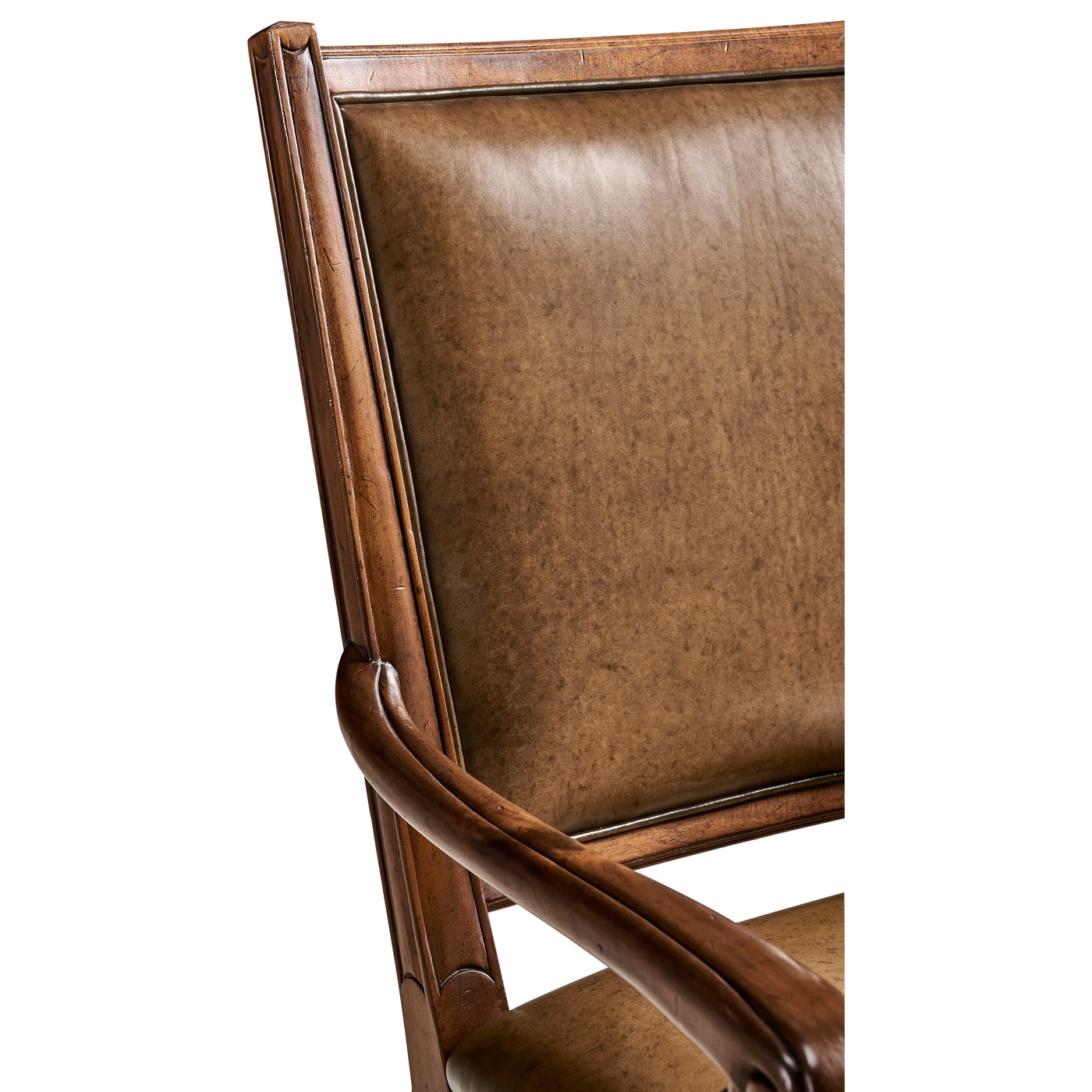 Distressed Medium Walnut Country Arm Chair