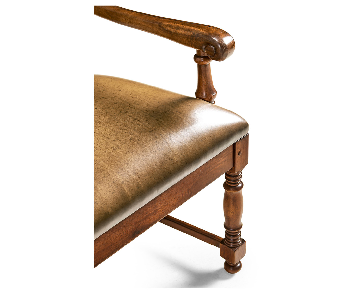 Distressed Medium Walnut Country Arm Chair