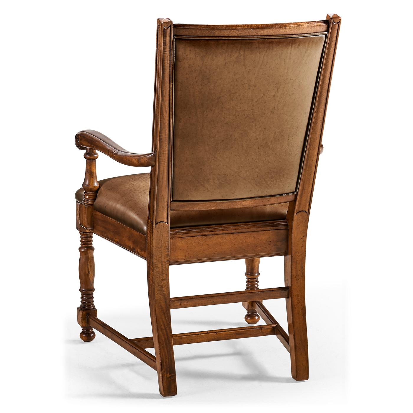 Distressed Medium Walnut Country Arm Chair