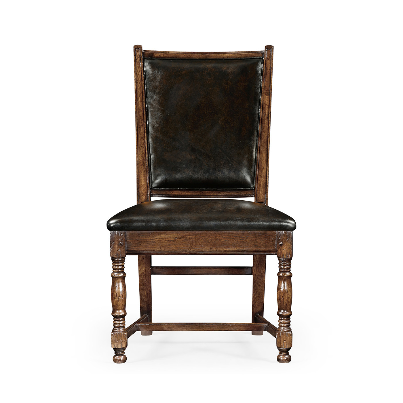 Distressed Dark Oak Country Side Chair