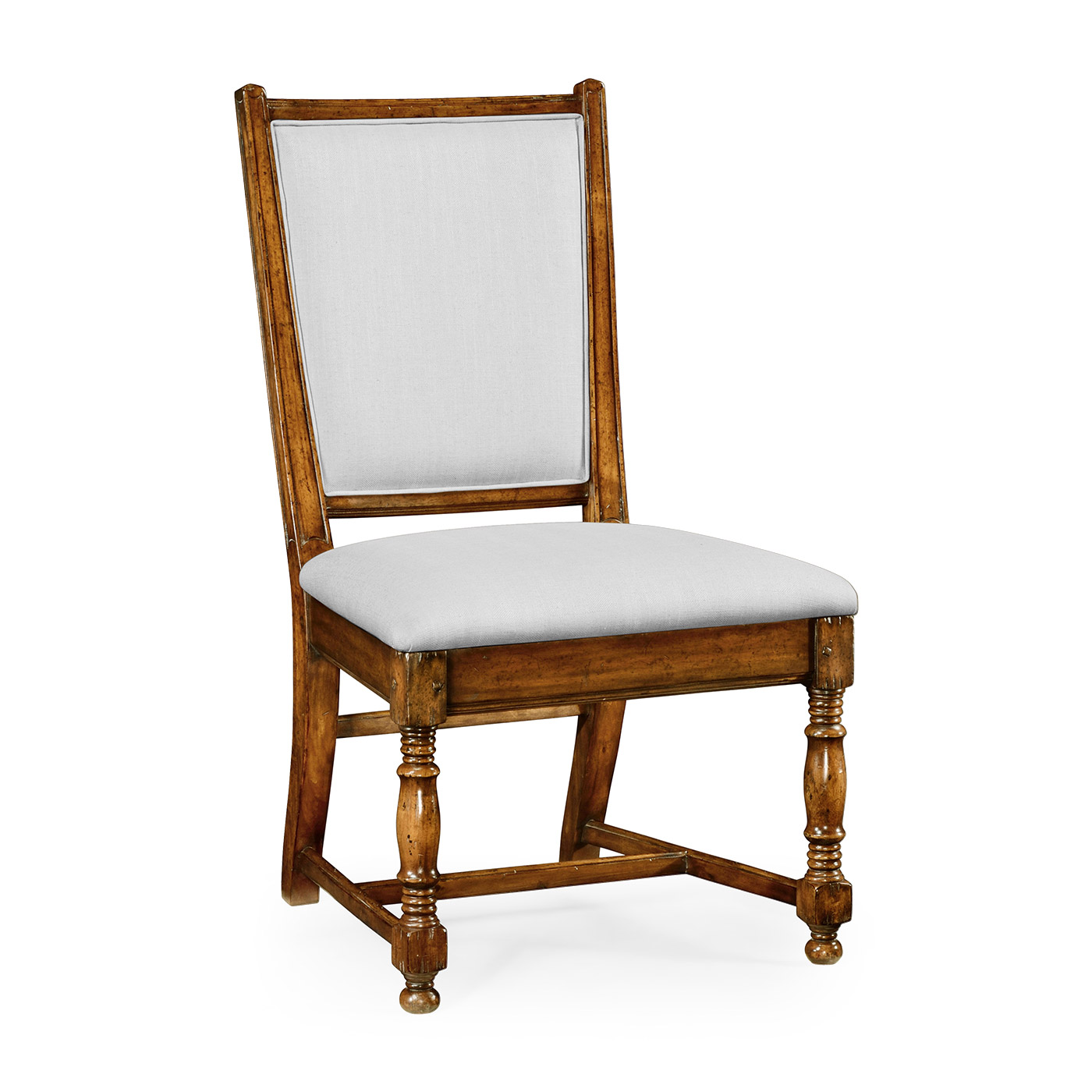 Distressed Medium Walnut Country Side Chair