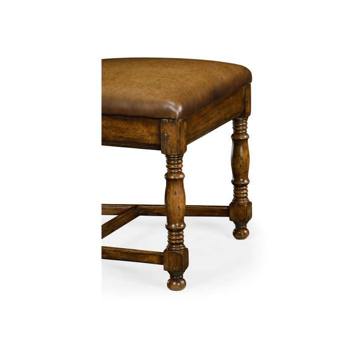 Distressed Medium Walnut Country Side Chair