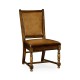 Distressed Medium Walnut Country Side Chair