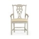 Casual Chippendale Grey Mahogany Arm Chair