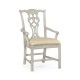 Casual Chippendale Grey Mahogany Arm Chair